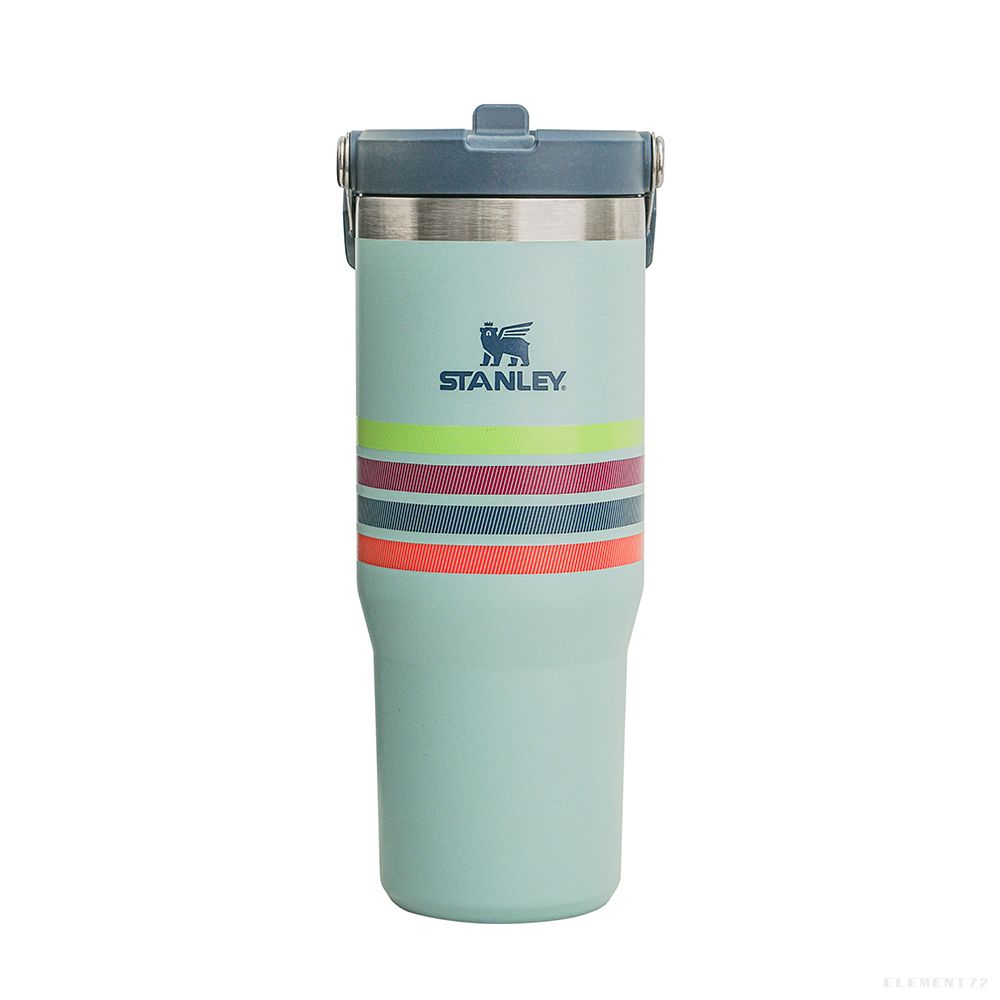 STANLEY VARSITYICEFLOW FLIP STRAW TUMBLER 30 OZ SEAFOAM STRIPE